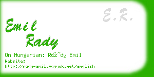 emil rady business card